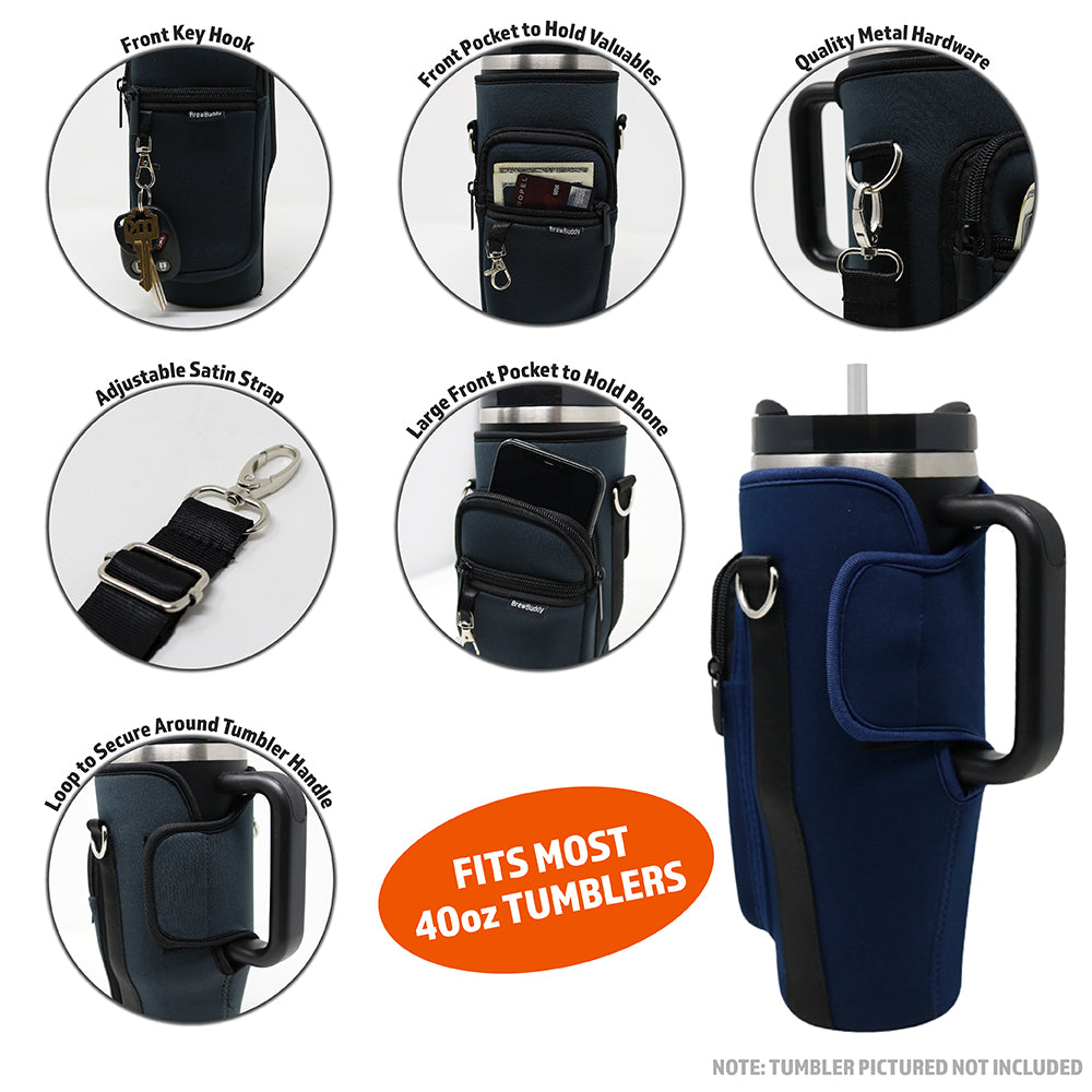 Tumbler Crossbody Holder Sling Bag | Navy Blue