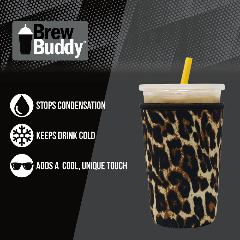 Insulated Iced Coffee & Drink Sleeve - Leopard