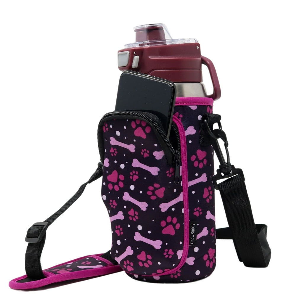 Cross Body Bag Bottle Holder | Purple Paws