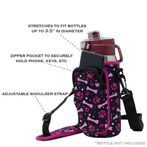 Cross Body Bag Bottle Holder | Purple Paws