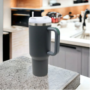 40oz Stainless Steel Insulated Mega Tumbler | Steel Grey