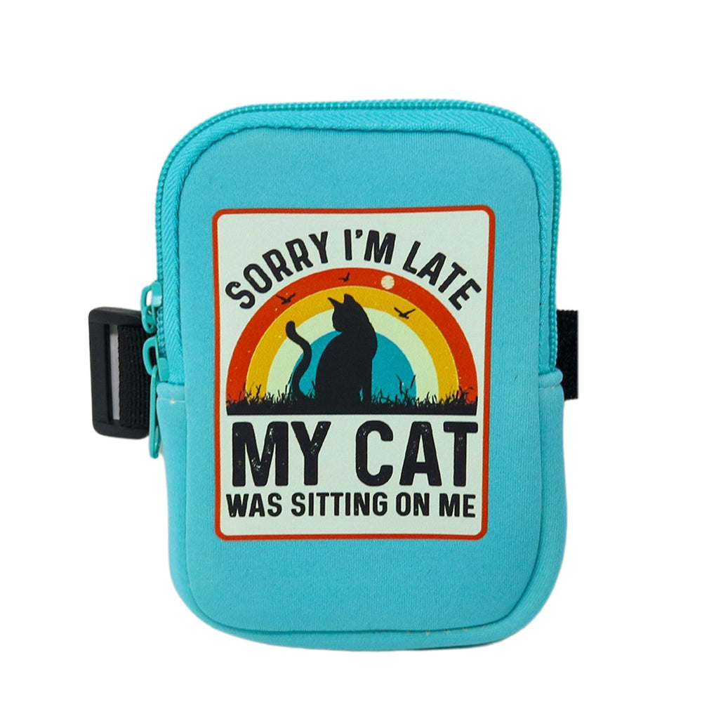 Tumbler Zippered Carry Pouch | Sorry I'm Late My Cat Was Sitting On Me