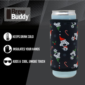 Insulated Skinny Can Drink Sleeve | Christmas K-9
