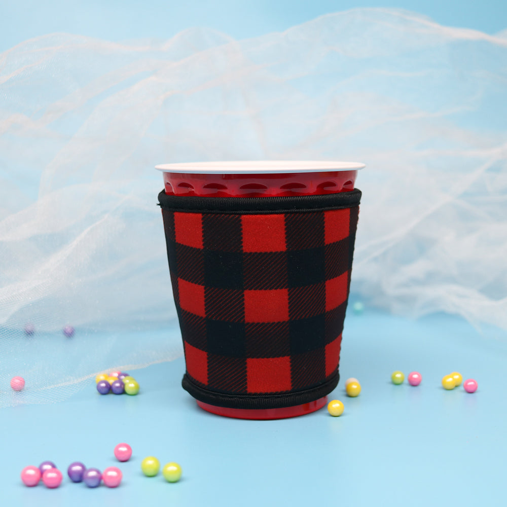 Insulated Red Cup Drink Sleeve | Red Buffalo Plaid