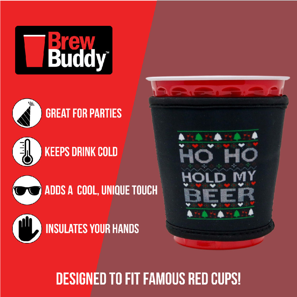 Insulated Red Cup Drink Sleeve | Ho-Ho-Hold my Beer