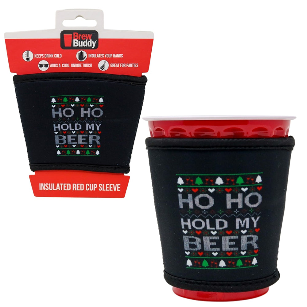 Insulated Red Cup Drink Sleeve | Ho-Ho-Hold my Beer