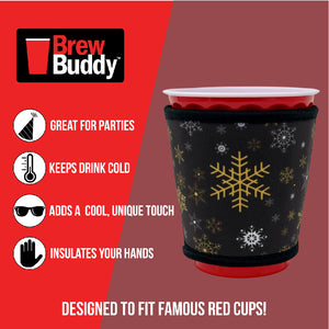 Insulated Red Cup Drink Sleeve | Snowflakes