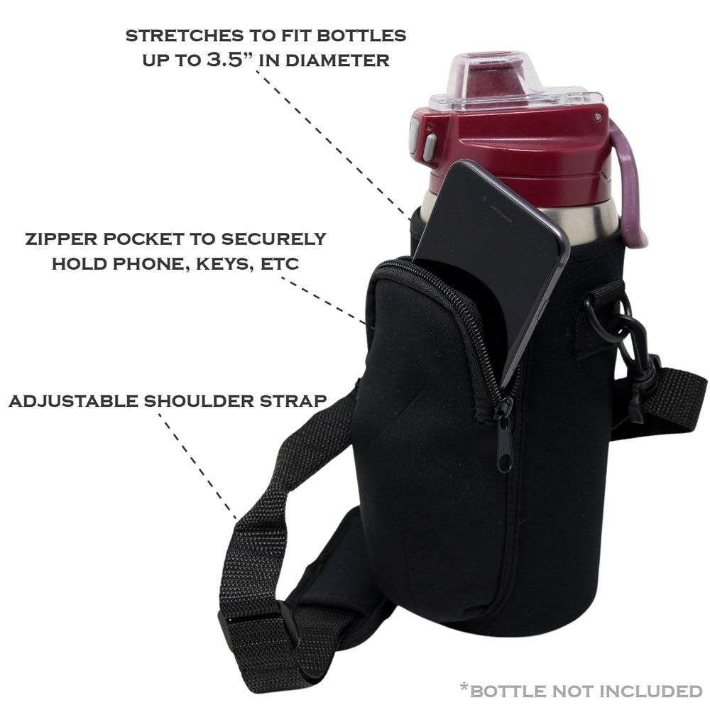 Cross Body Bag Bottle Holder  Black - Brew Buddy Neoprene – shopbrewbuddy