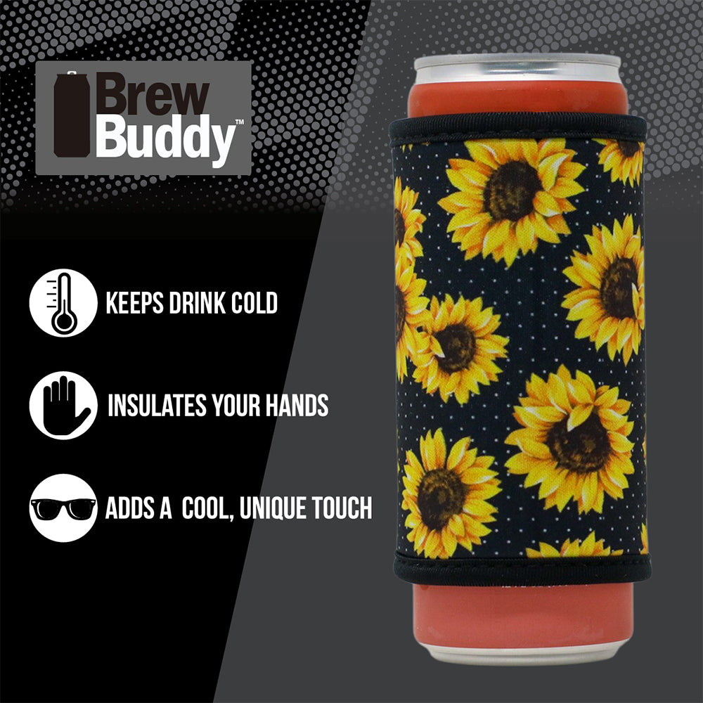 Insulated Skinny Can Drink Sleeve | Sunflower
