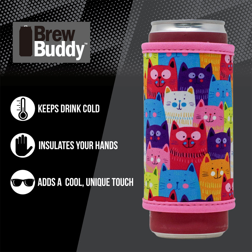Insulated Skinny Can Drink Sleeve | Cat Lover