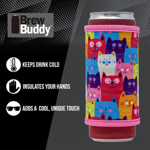 Insulated Skinny Can Drink Sleeve | Cat Lover