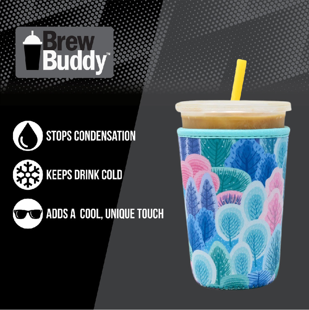 Insulated Iced Coffee & Drink Sleeve - Snowy Forest