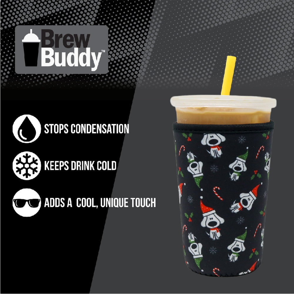 Insulated Iced Coffee & Drink Sleeve - Christmas K-9