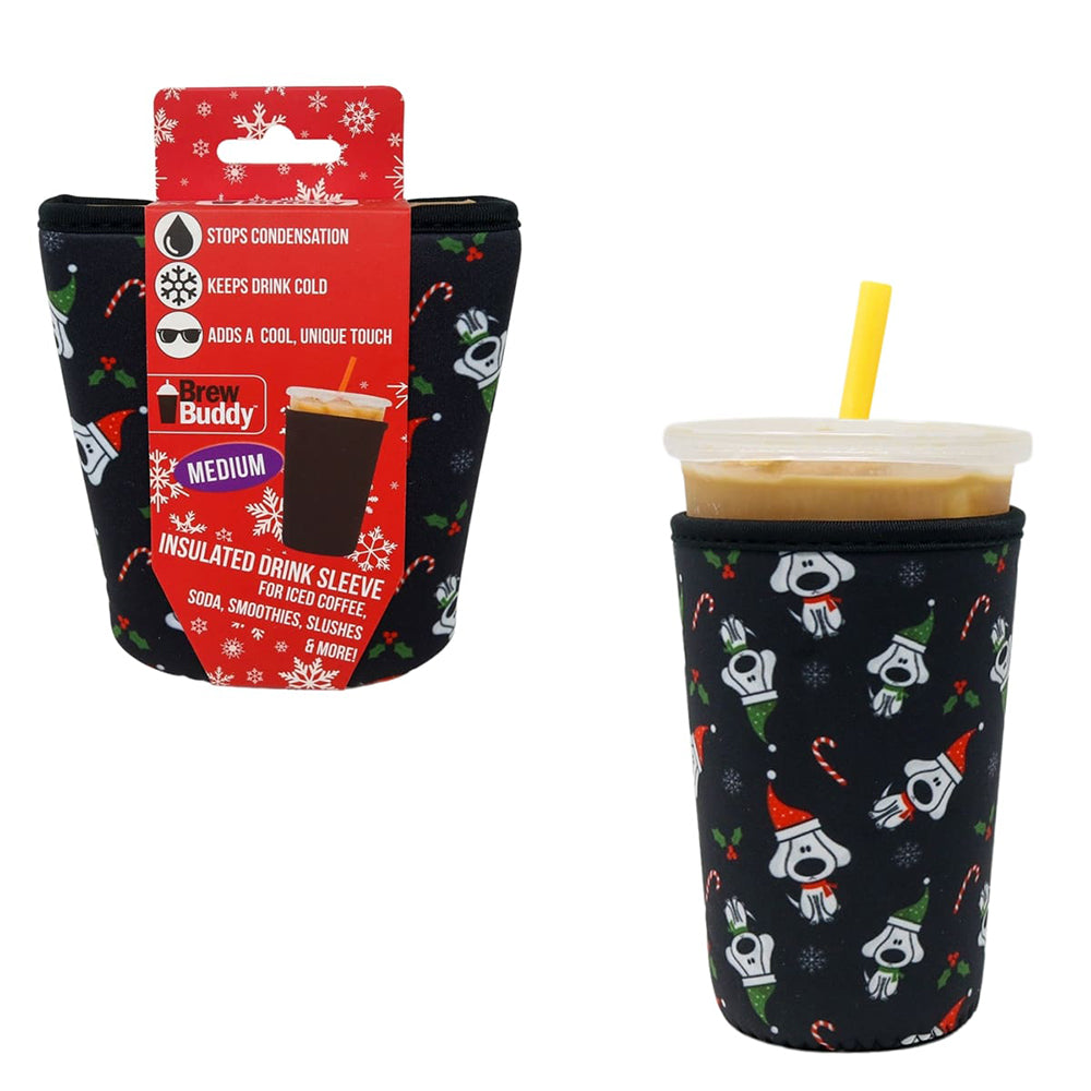 Insulated Iced Coffee & Drink Sleeve - Christmas K-9