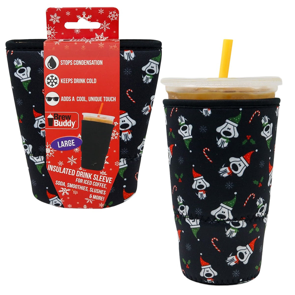 Insulated Iced Coffee & Drink Sleeve - Christmas K-9