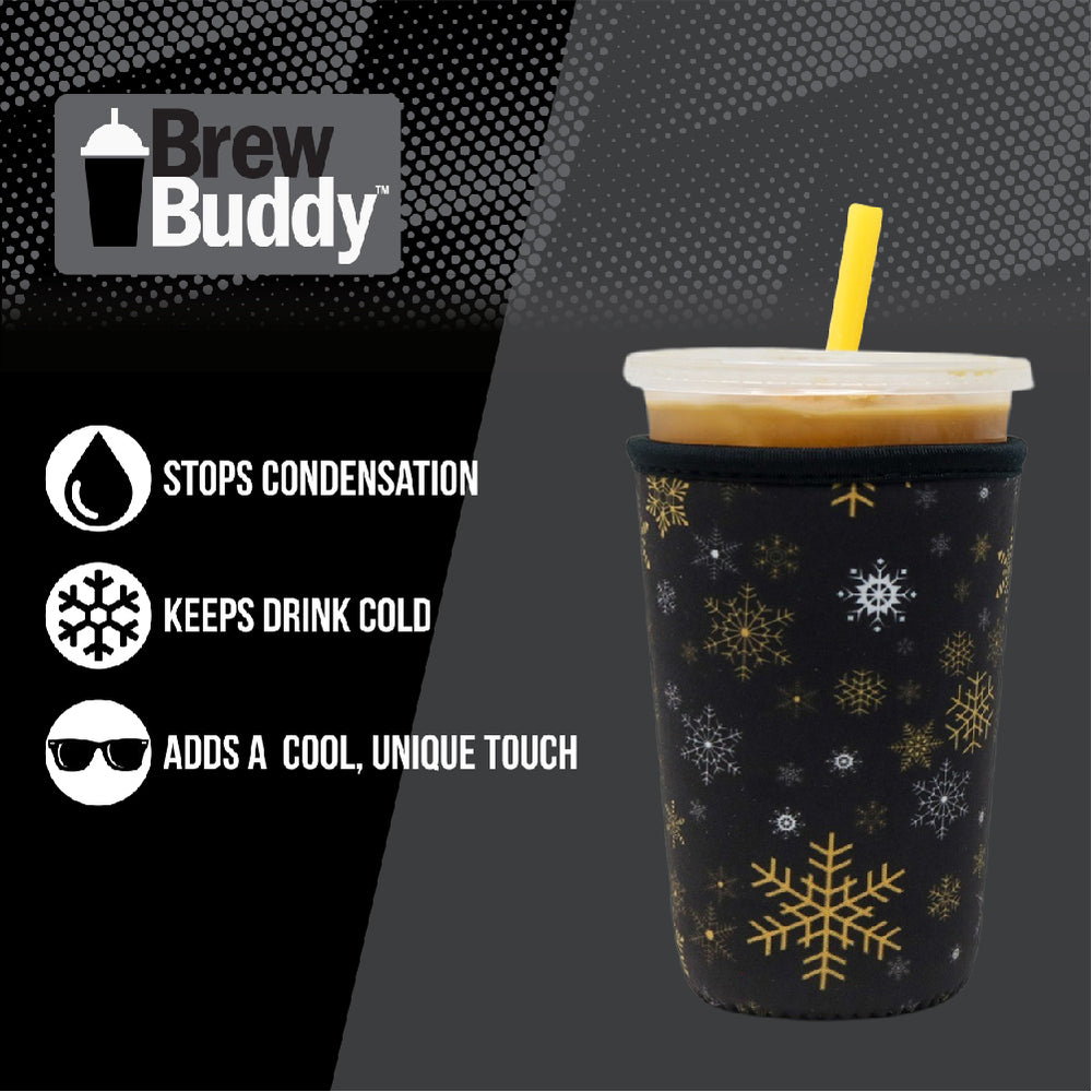 Insulated Iced Coffee & Drink Sleeve - Snowflakes