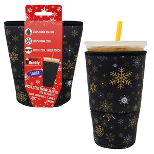 Insulated Iced Coffee & Drink Sleeve - Snowflakes