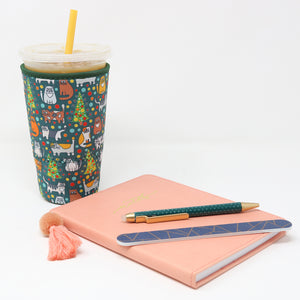 Insulated Iced Coffee & Drink Sleeve - Christmas Kitties
