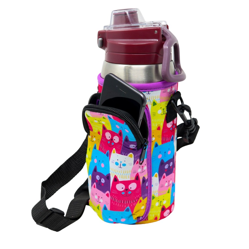 Cross Body Bag Bottle Holder | Cat Lover