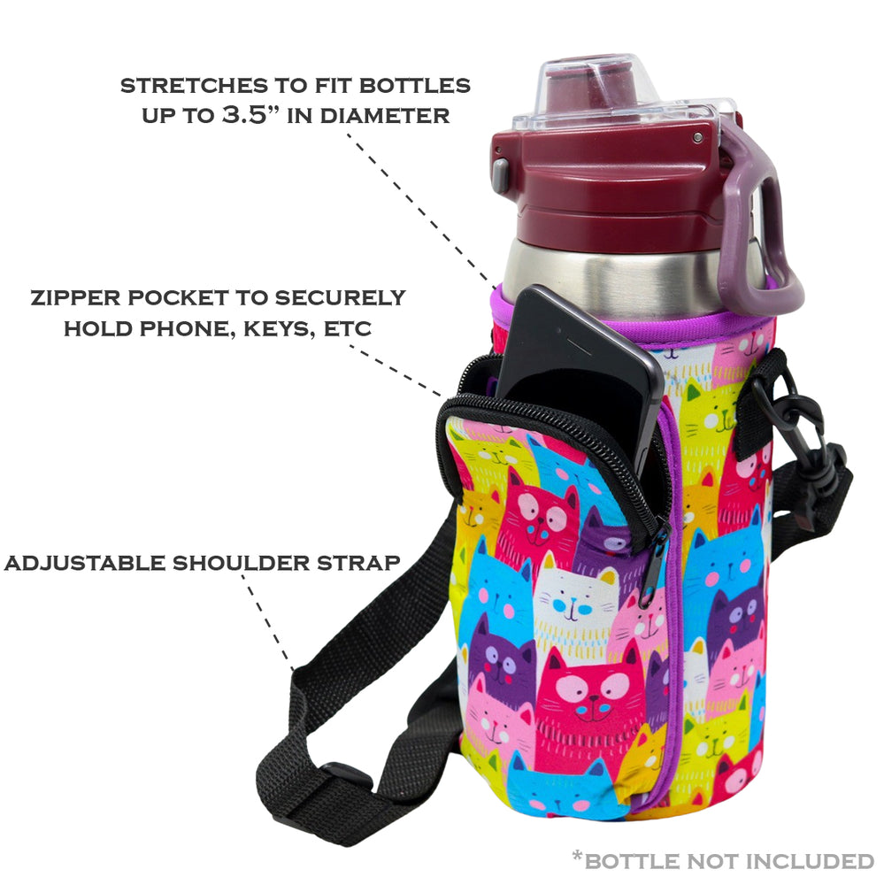 Cross Body Bag Bottle Holder | Cat Lover