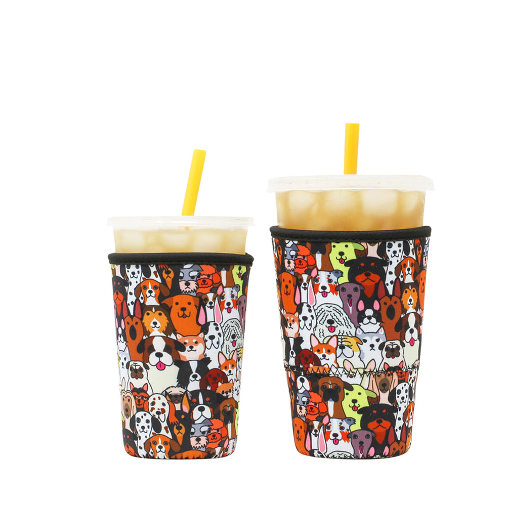 Reusable thermal insulated iced coffee cup sleeve made from high quality neoprene used for drinks from Starbucks, McDonalds, Dunkin' Donuts, and more. 