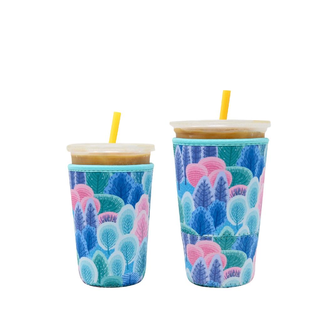 Insulated Iced Coffee & Drink Sleeve - Snowy Forest