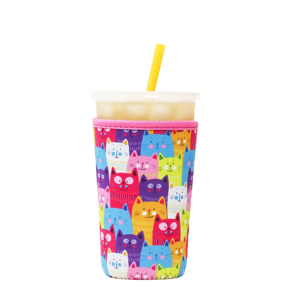 Reusable thermal insulated iced coffee cup sleeve made from high quality neoprene used for drinks from Starbucks, McDonalds, Dunkin' Donuts, and more. 